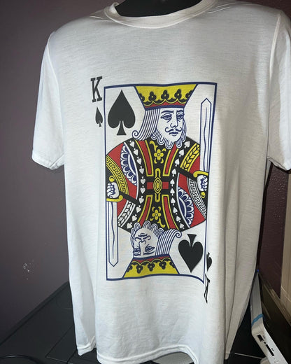 T-Shirt with King of Spades Graphic Design also with nutrition facts on the back